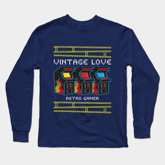 Vintage Love / Retro Gamer / Retro games / Vintage Design Long Sleeve T-Shirt by Redboy